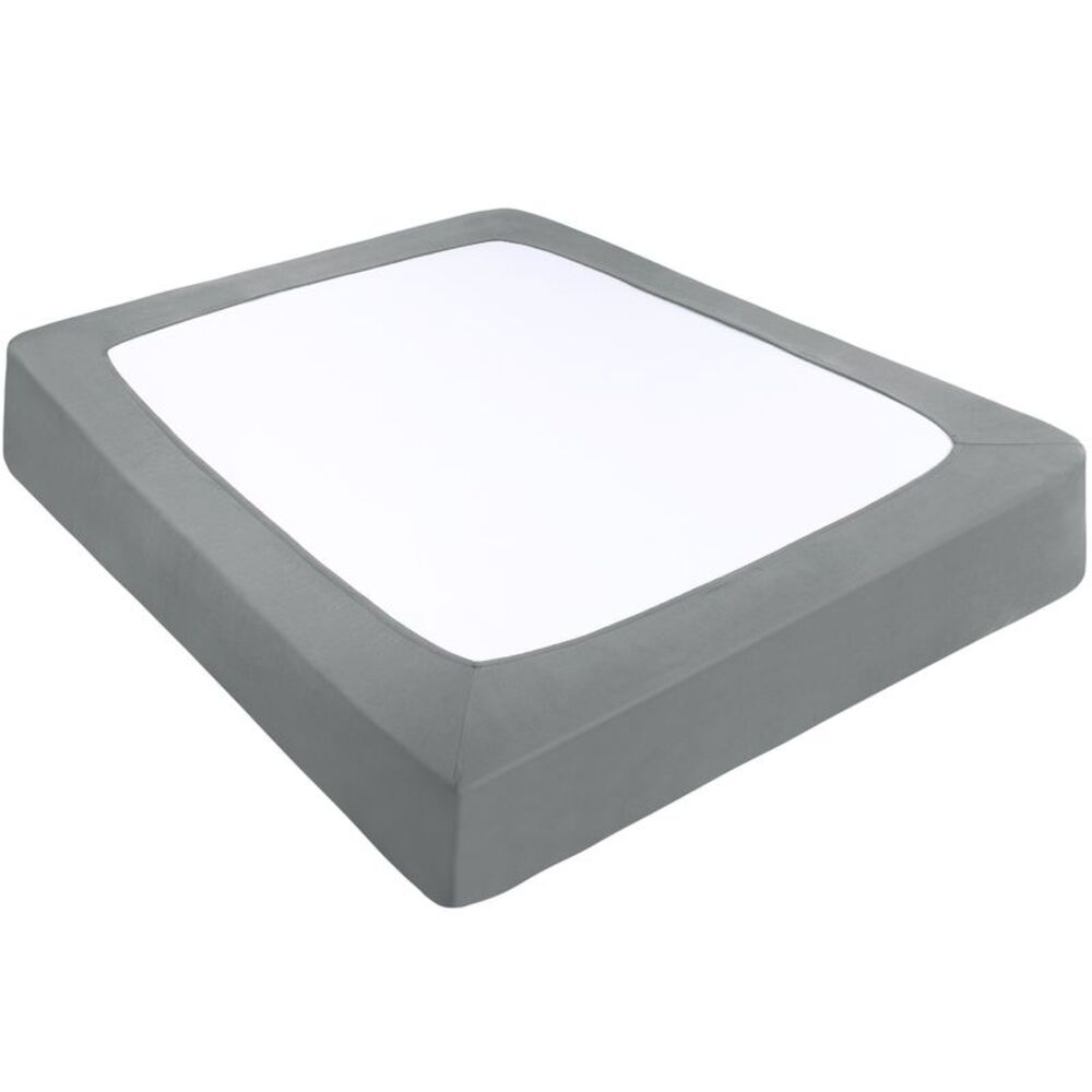 Box Spring Cover Wrap Around 4 Sides Bed Skirt Queen Cadet Grey